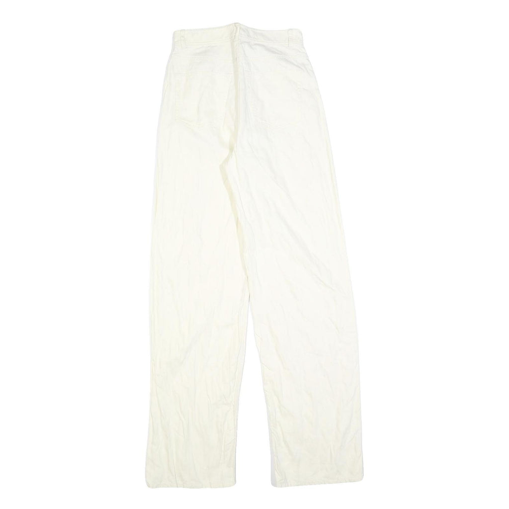 & OTHER STORIES Womens Cotton Blend White Relaxed Straight Trousers W25 L32