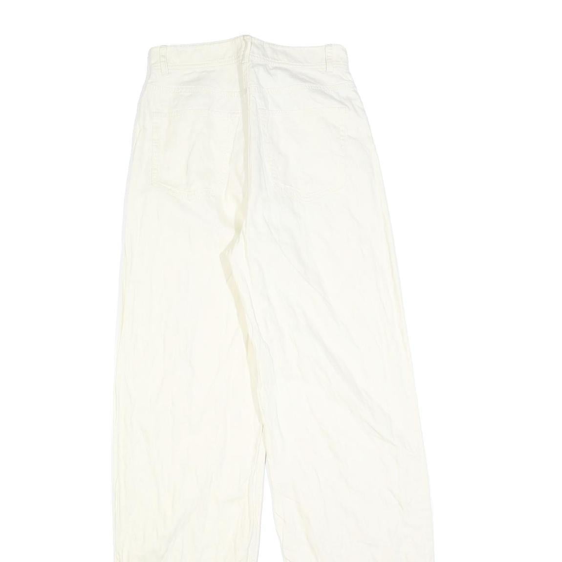 & OTHER STORIES Womens Cotton Blend White Relaxed Straight Trousers W25 L32