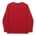 POLO RALPH LAUREN Boys Red Plain Jumper Crew Neck Basic Knit 6Y Cotton Blend