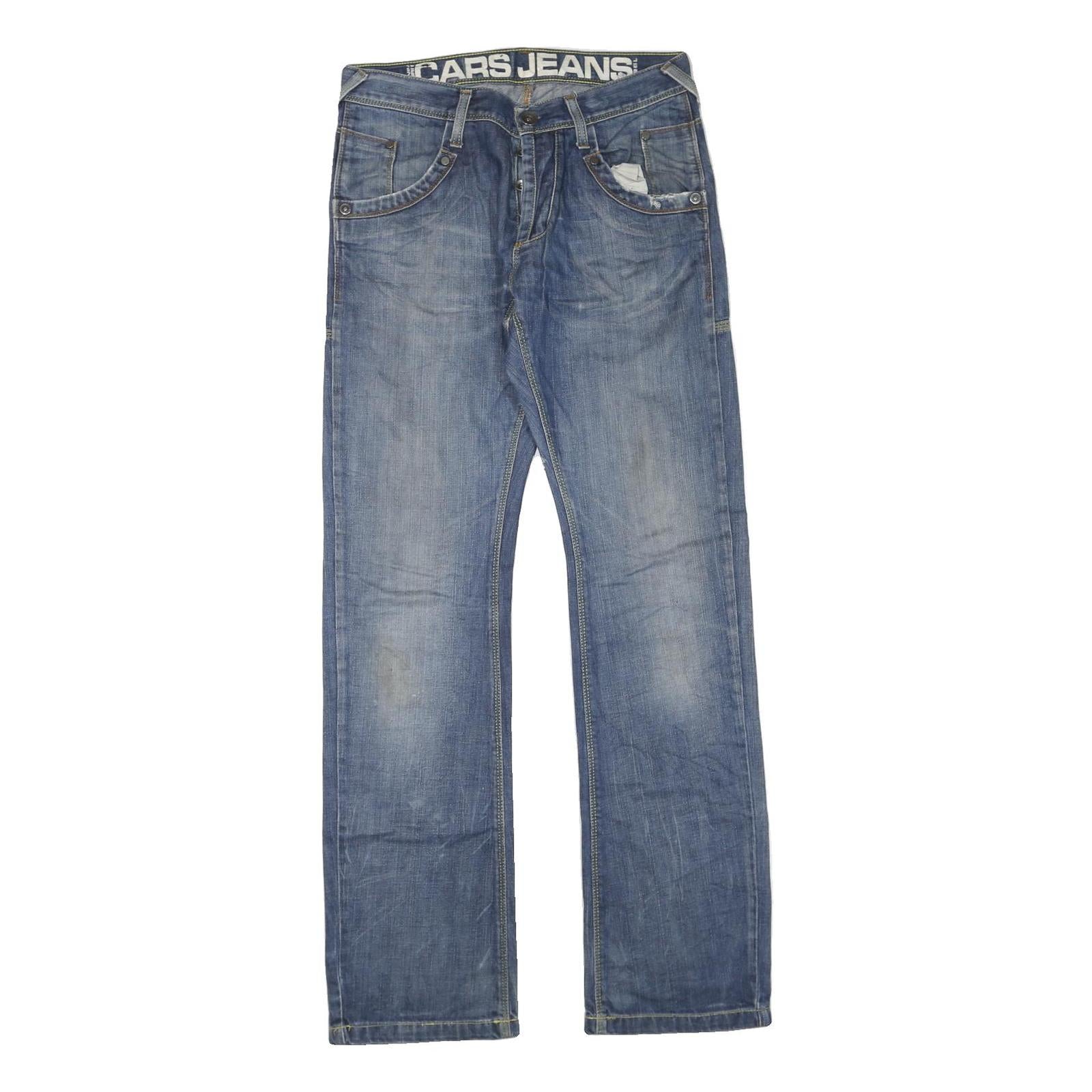 CARS JEANS Mens Blue Regular Straight Denim Medium W30 L35 Casual Cotton Blend