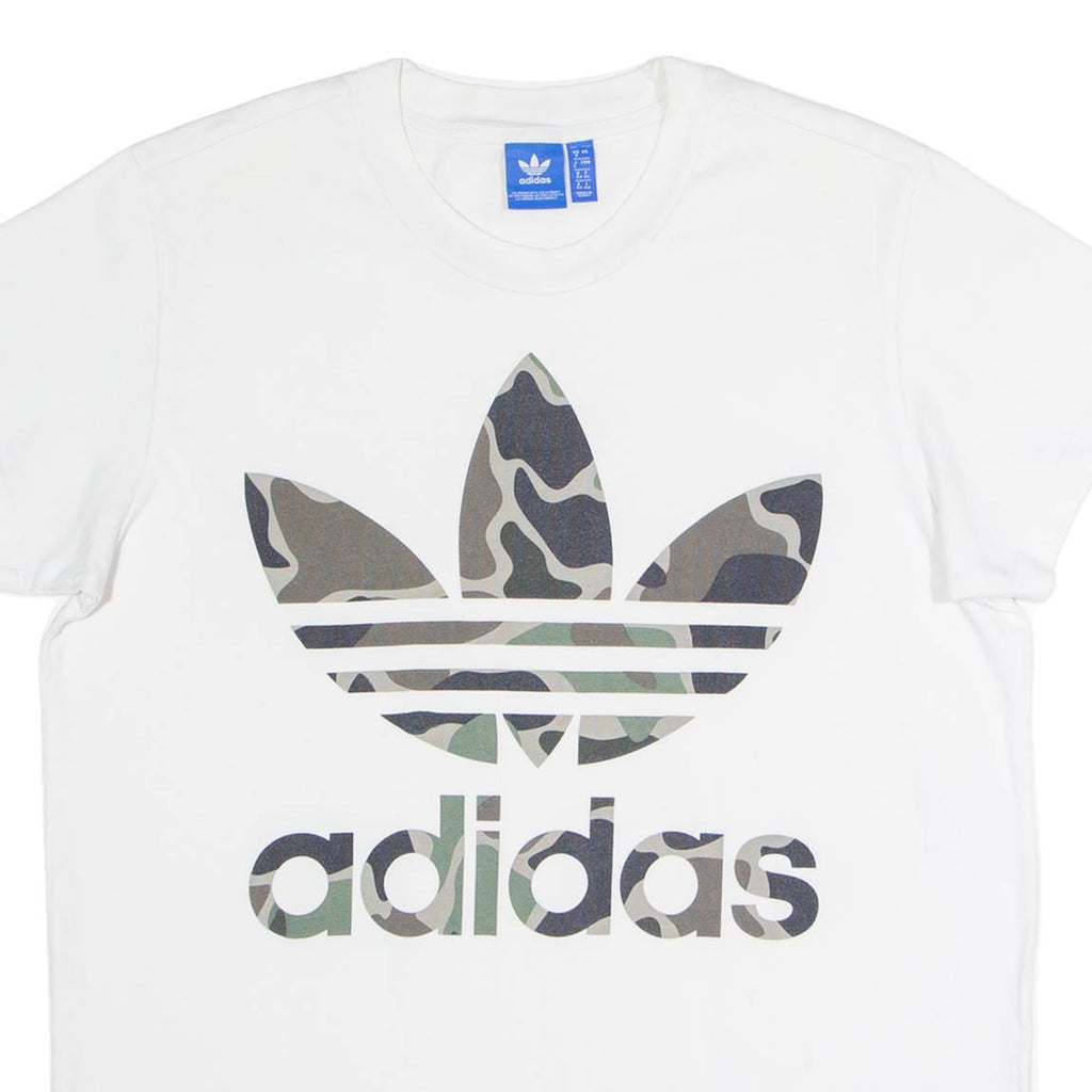 ADIDAS ORIGINALS Womens T-Shirt White Crew Neck UK 8