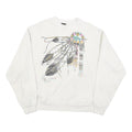DIAMOND DUST Womens White XL Crew Neck Feather Graphic Pullover Sweatshirt