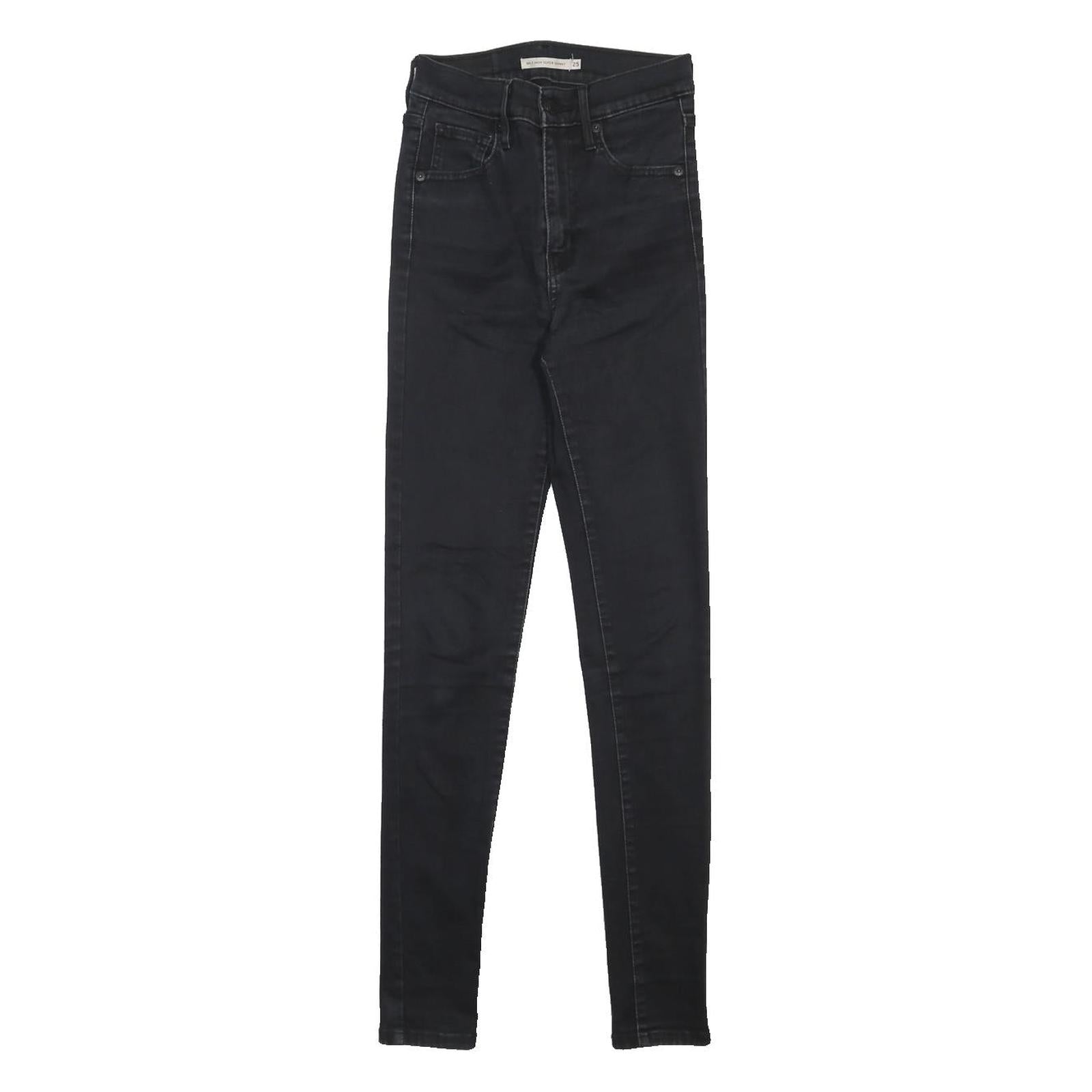 LEVI'S Womens Jeans Black Slim Skinny Denim W25 L30 Zip Cotton Blend
