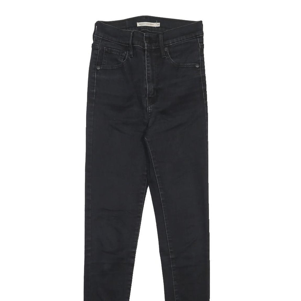 LEVI'S Womens Jeans Black Slim Skinny Denim W25 L30 Zip Cotton Blend