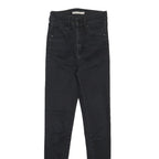 LEVI'S Womens Jeans Black Slim Skinny Denim W25 L30 Zip Cotton Blend