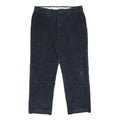 HAGGAR Mens Cotton Blend Navy Relaxed Straight Trousers W36 L30 Classic Casual