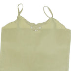 Womens Camisole Top Green V-Neck Sleeveless L