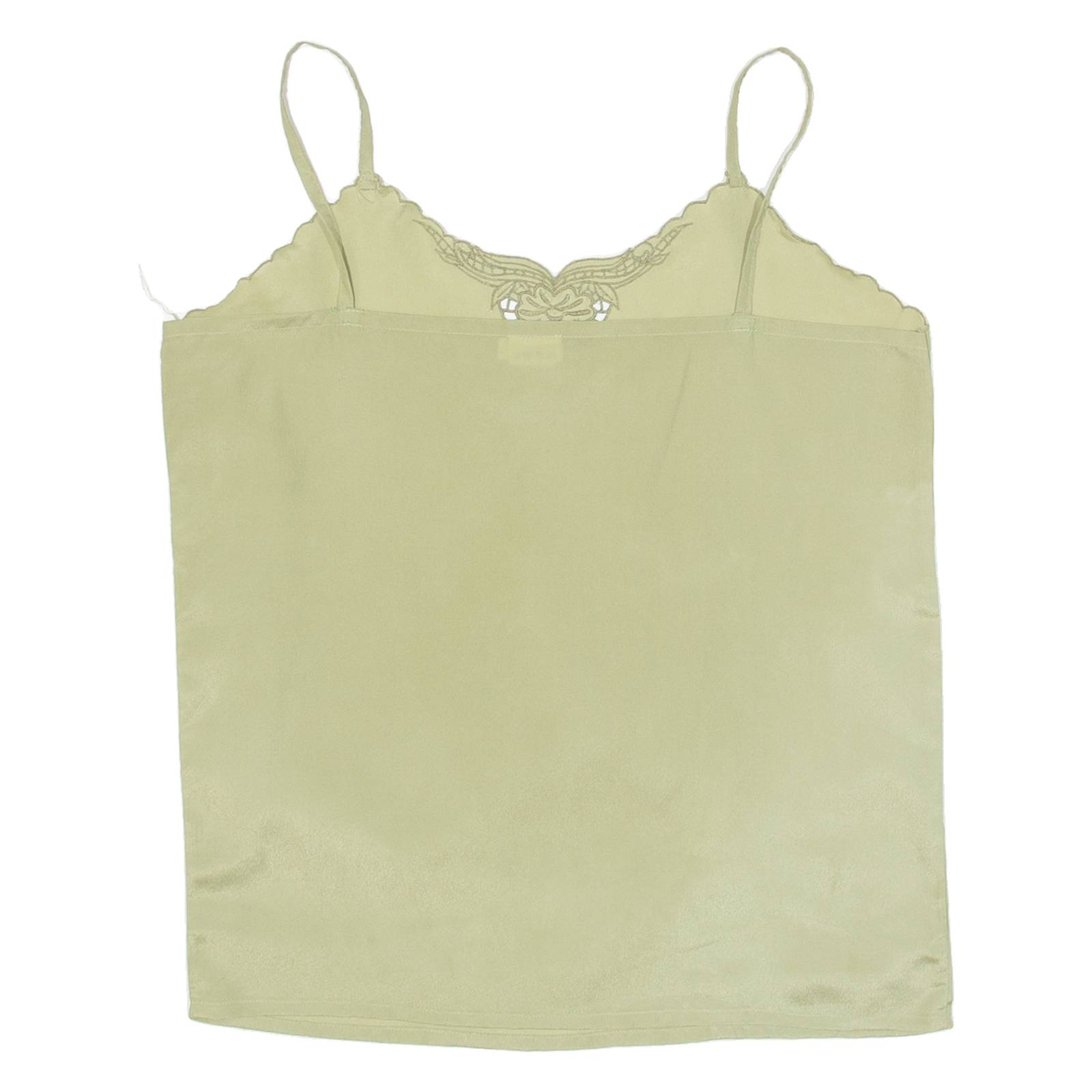 Womens Camisole Top Green V-Neck Sleeveless L