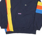 LACOSTE Mens Navy Blue Yellow Orange Zip Jacket 2XL Polyester Blend Colourblock