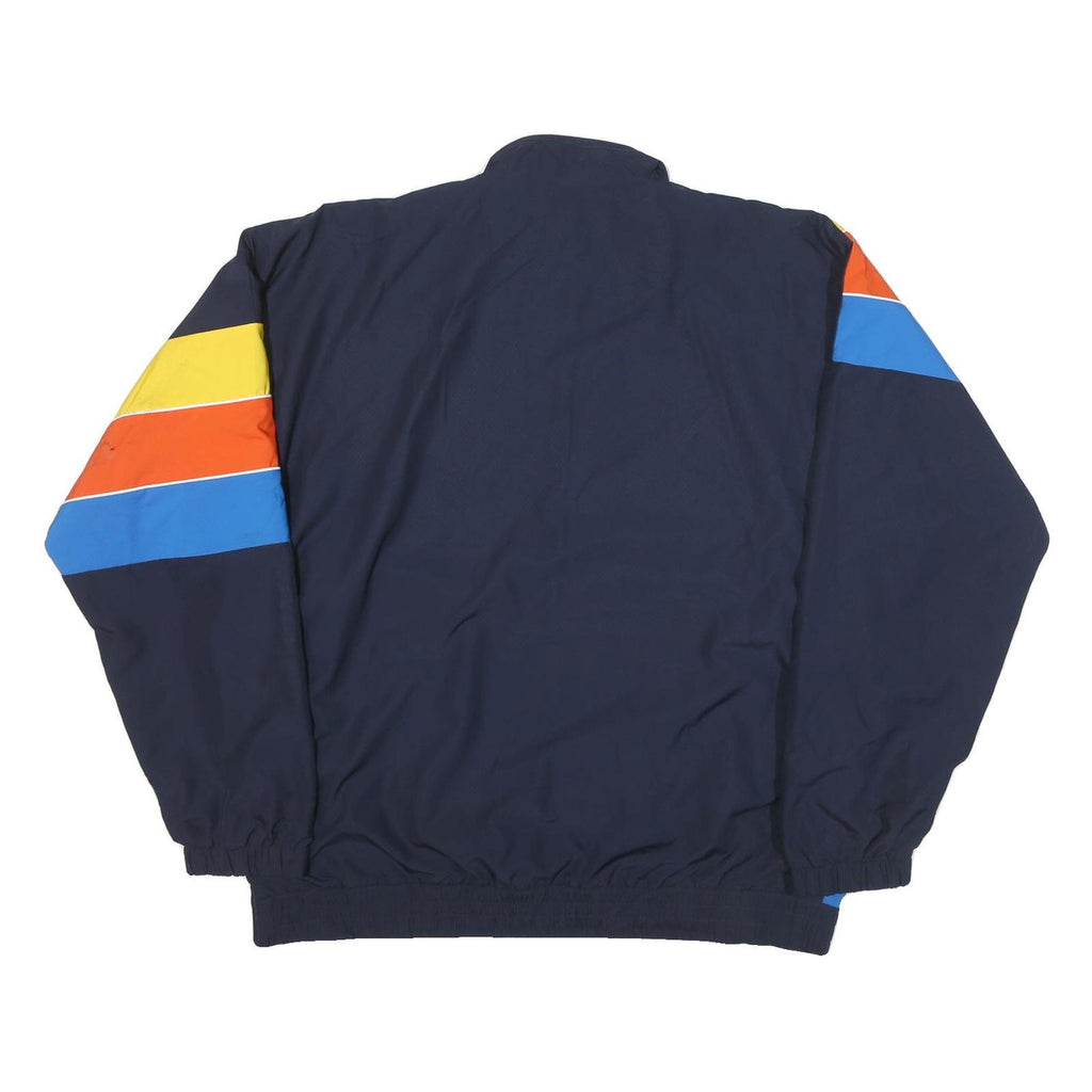 LACOSTE Mens Navy Blue Yellow Orange Zip Jacket 2XL Polyester Blend Colourblock