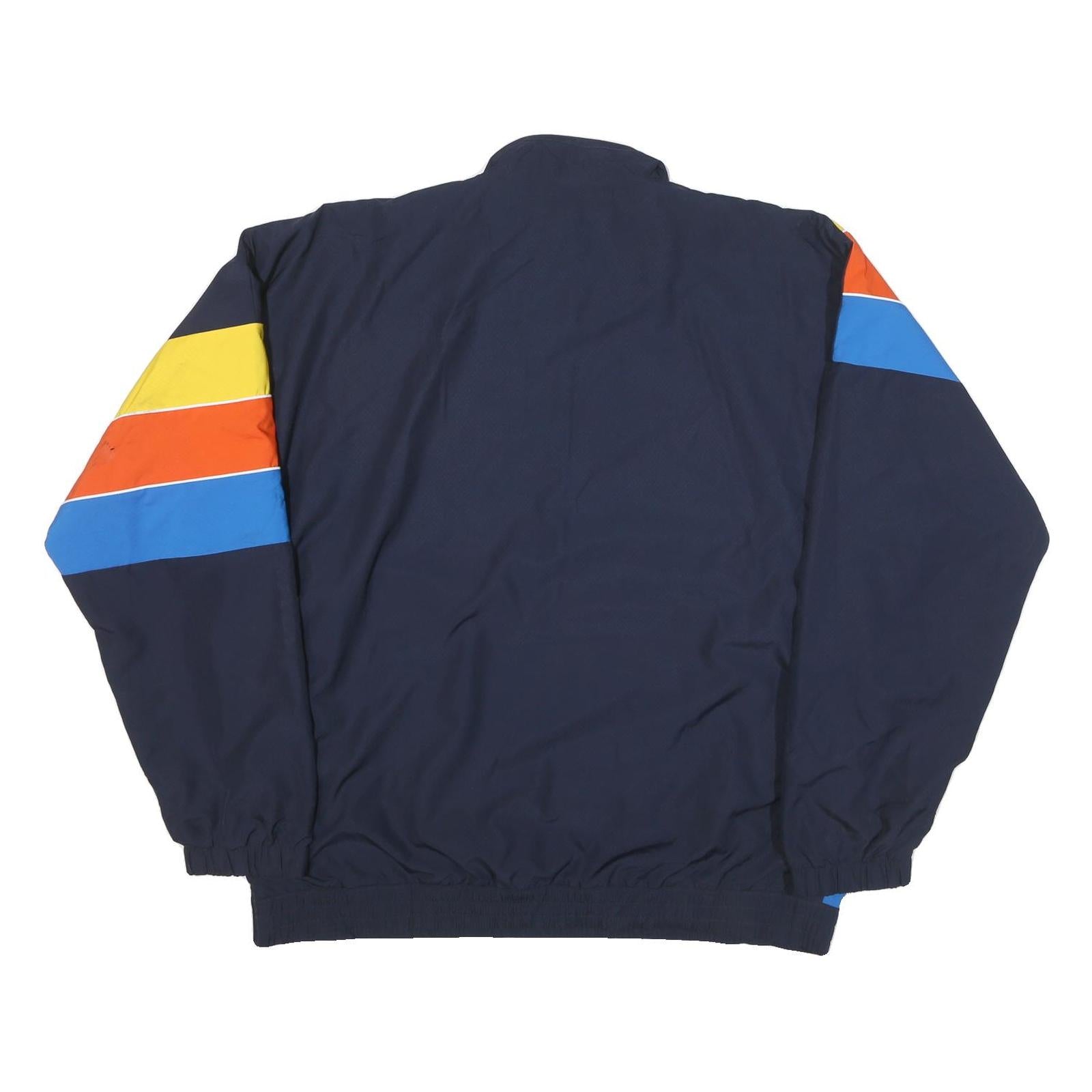 LACOSTE Mens Navy Blue Yellow Orange Zip Jacket 2XL Polyester Blend Colourblock