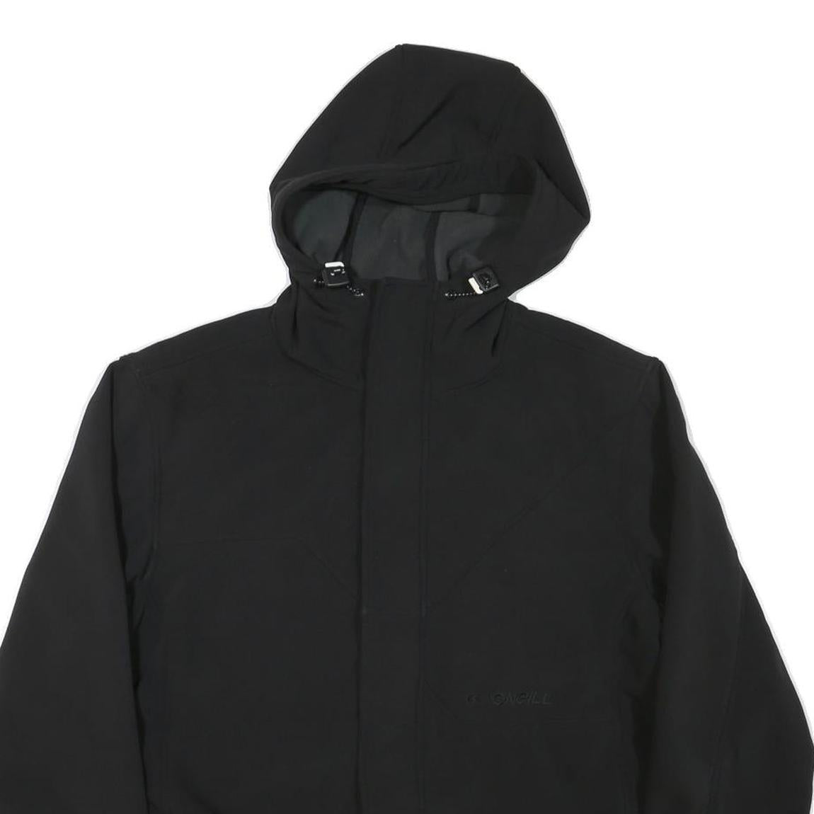 O'NEILL Mens Black Jacket L Polyester Blend Outdoor Zip Hooded Casual