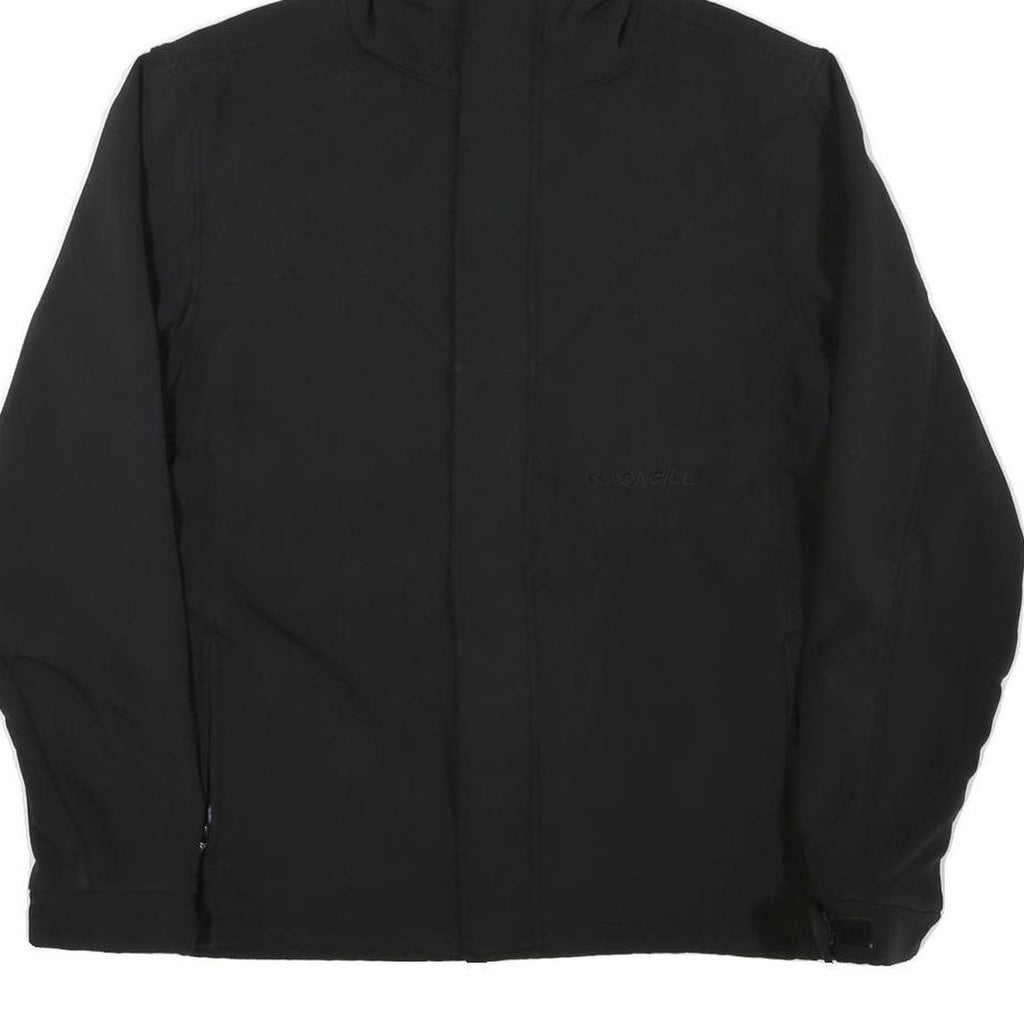 O'NEILL Mens Black Jacket L Polyester Blend Outdoor Zip Hooded Casual