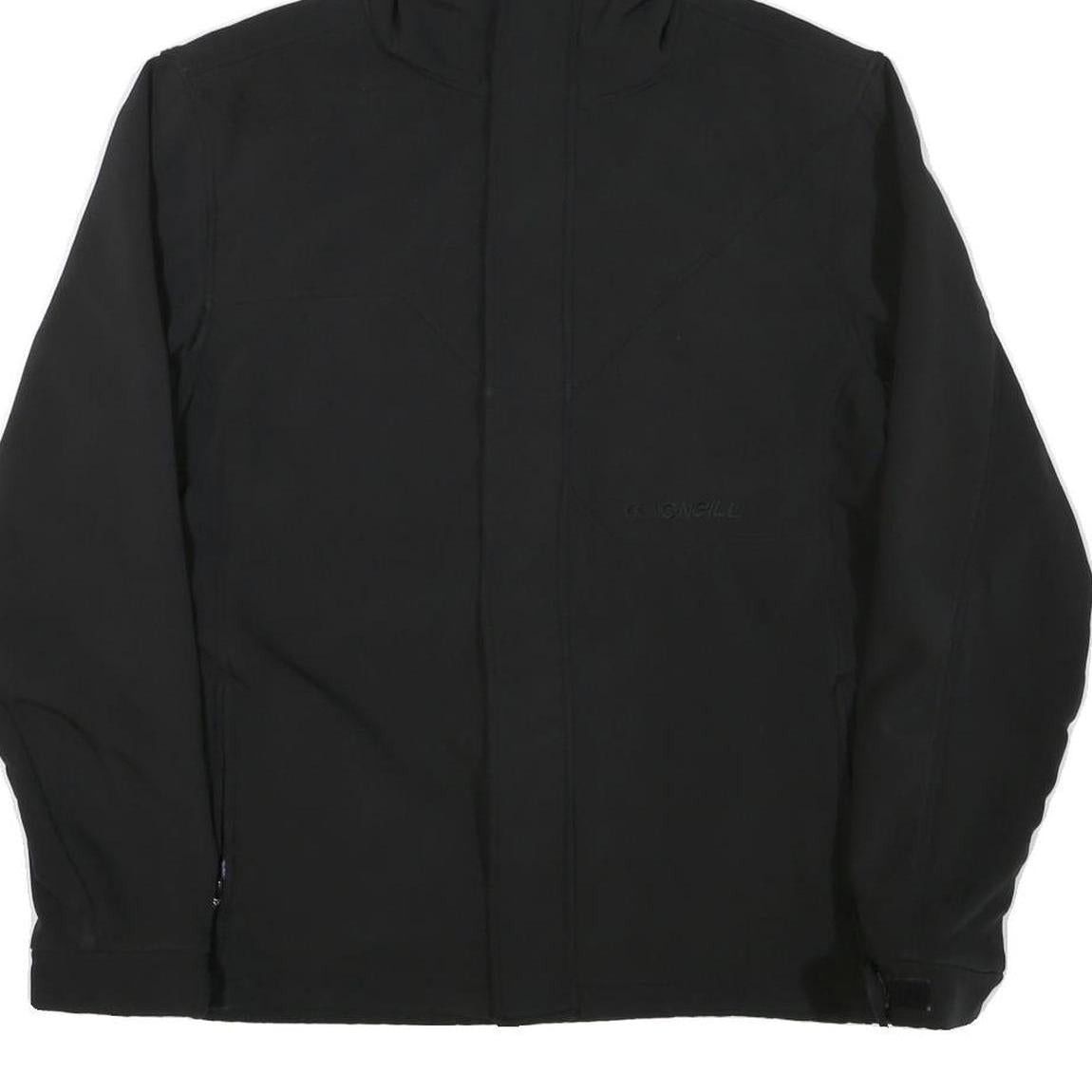 O'NEILL Mens Black Jacket L Polyester Blend Outdoor Zip Hooded Casual