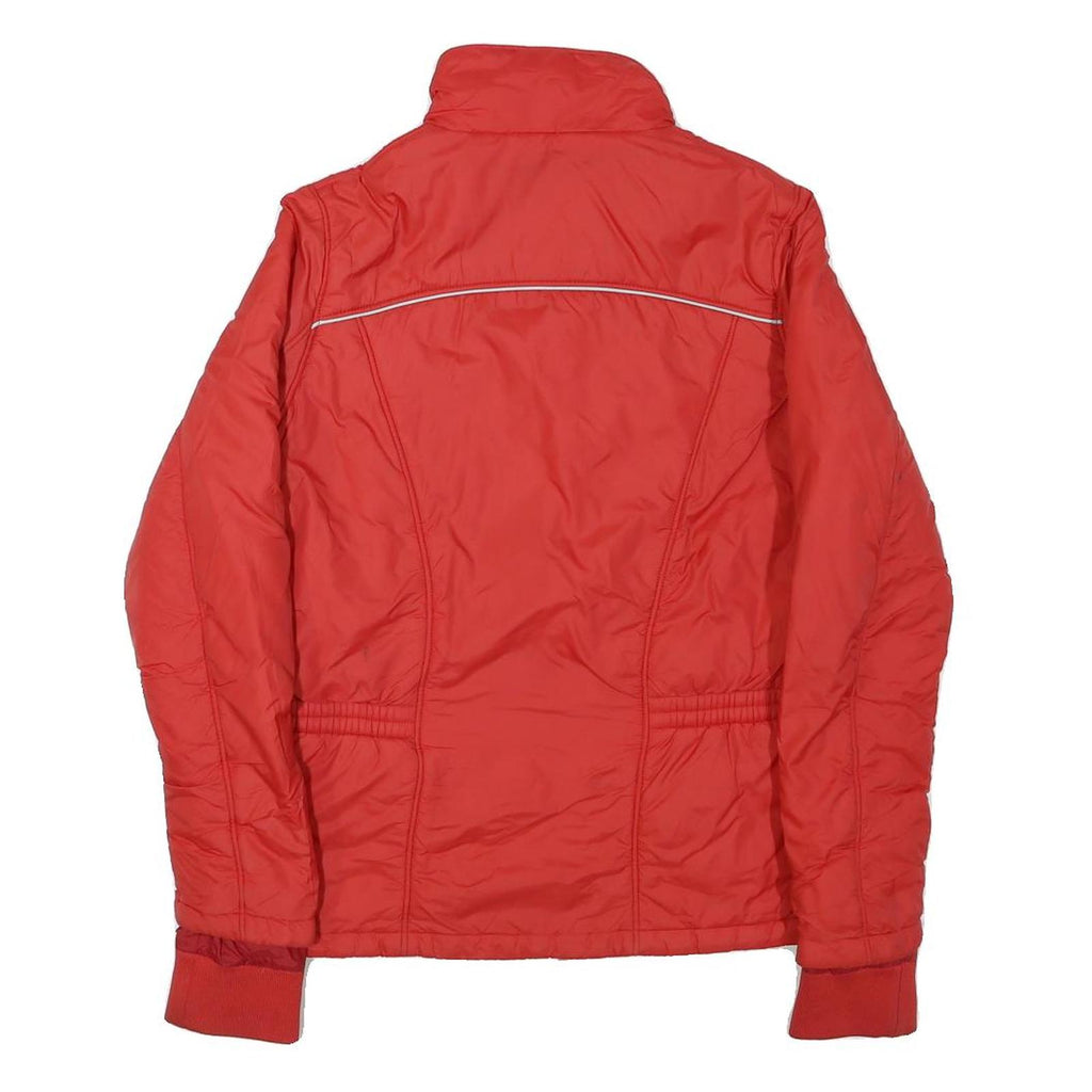 ASICS Womens Red Jacket M Polyester Blend Plain Casual Sports Zip Closure