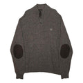 CHAPS Mens Brown Patterned Pullover Jumper Henley Neck Basic Knit XL Button