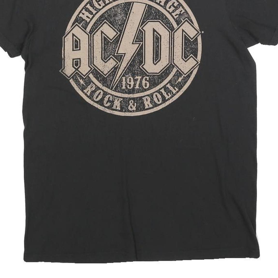 ACDC Mens Black High Voltage Rock & Roll Graphic T-Shirt S Short Sleeve Crew