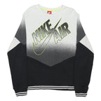 NIKE AIR Mens Black & Grey Crew Neck Sweatshirt L Cotton Blend Pullover