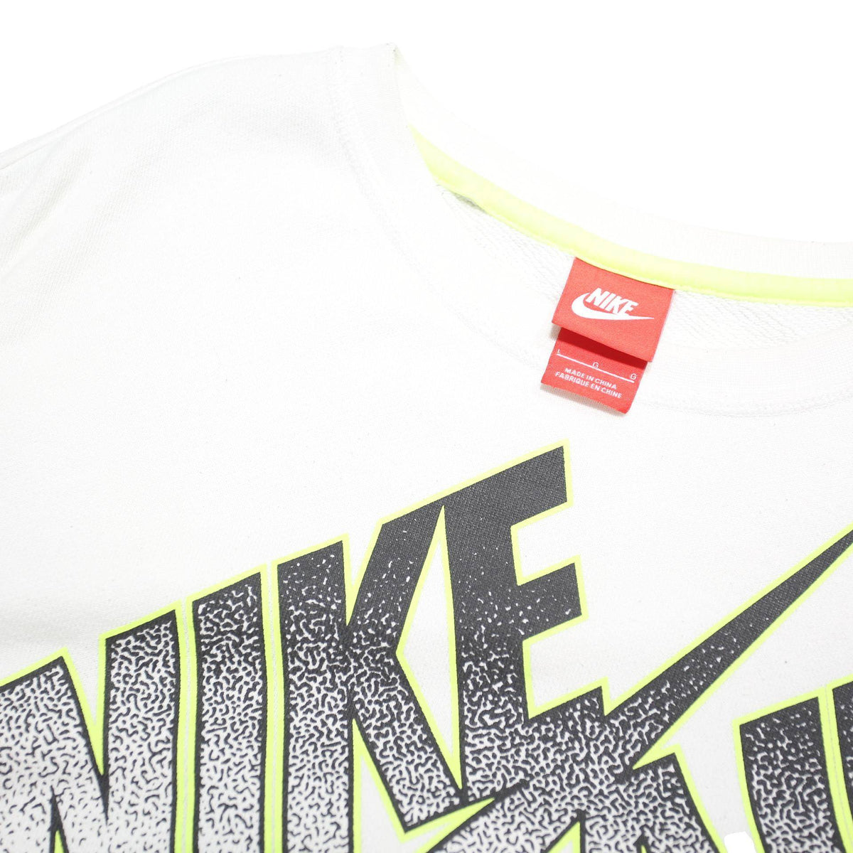 NIKE AIR Mens Black & Grey Crew Neck Sweatshirt L Cotton Blend Pullover