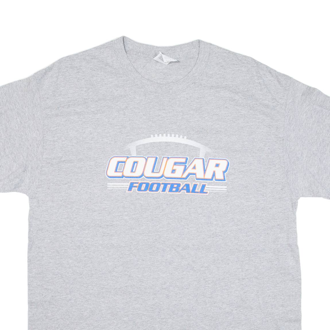GILDAN Cougar Football Mens T-Shirt Grey USA L