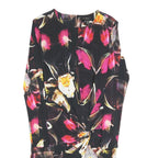 TED BAKER Womens Black Floral Pattern Bodycon Dress Polyester Blend Long Sleeve