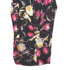 TED BAKER Womens Black Floral Pattern Bodycon Dress Polyester Blend Long Sleeve