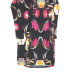 TED BAKER Womens Black Floral Pattern Bodycon Dress Polyester Blend Long Sleeve
