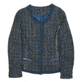RAFAELLA Womens Blue Wool Blend Button Jacket M Tweed Classic Stylish