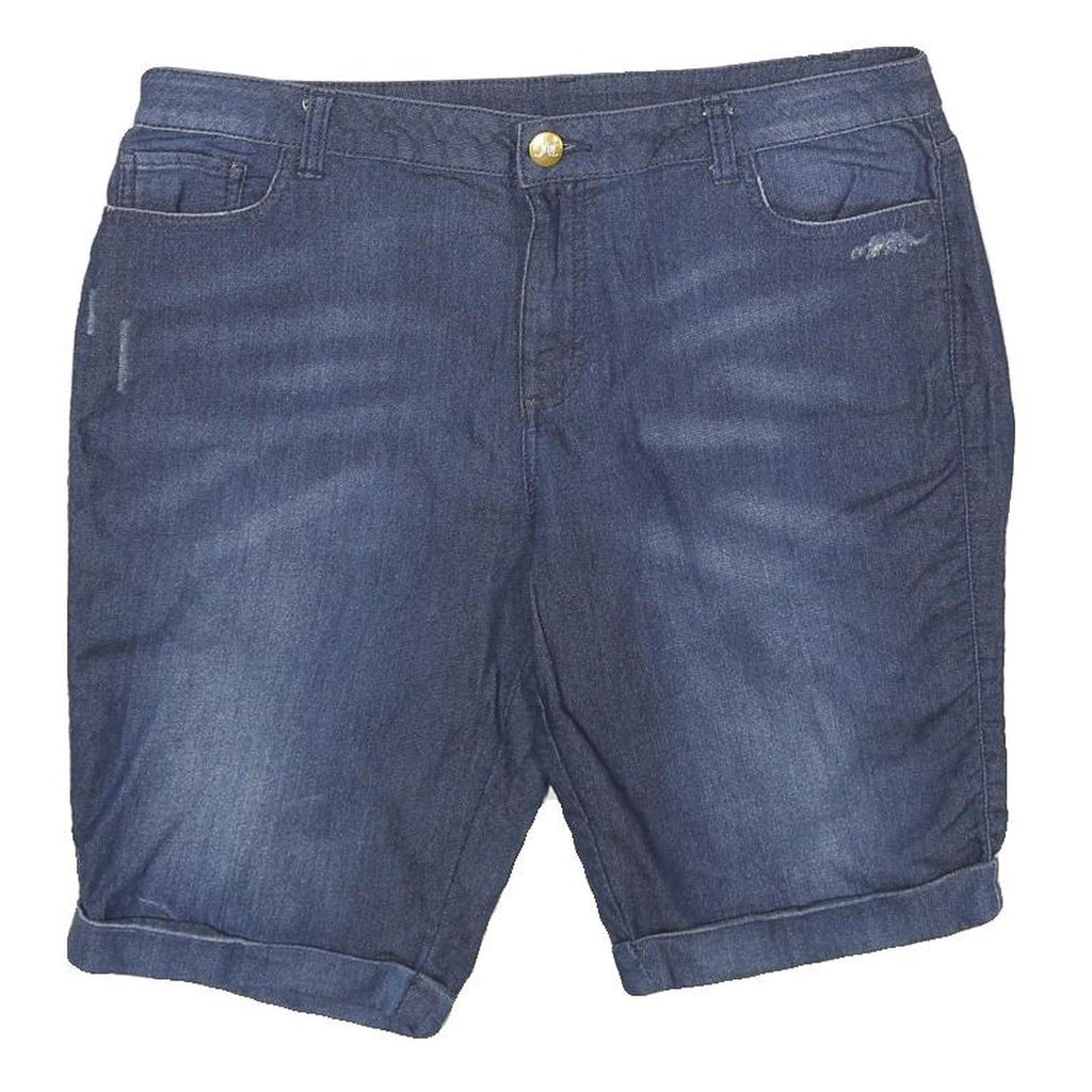 JUICY COUTURE Womens Shorts Blue Denim Casual UK 14 W34 Cotton Blend