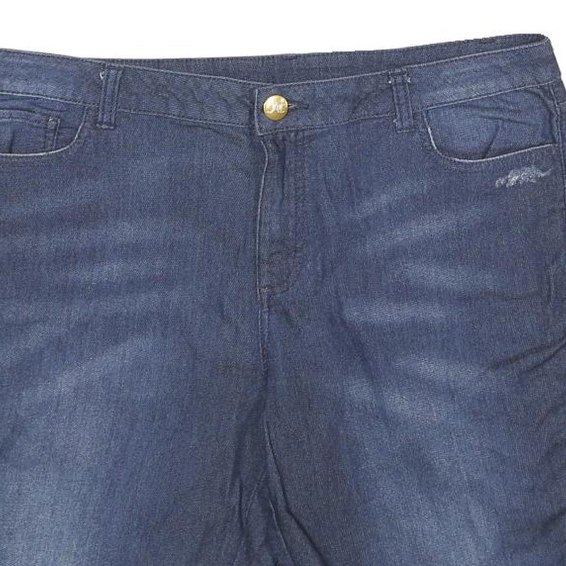 JUICY COUTURE Womens Shorts Blue Denim Casual UK 14 W34 Cotton Blend