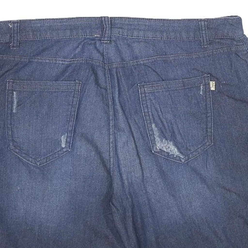 JUICY COUTURE Womens Shorts Blue Denim Casual UK 14 W34 Cotton Blend