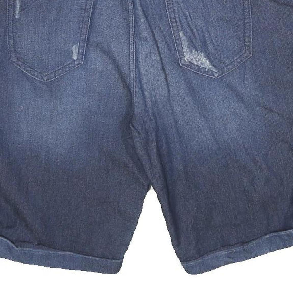 JUICY COUTURE Womens Shorts Blue Denim Casual UK 14 W34 Cotton Blend