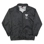 US BASIC Mens Black Nylon Zip Jacket L Plain Lightweight Casual Sportswear