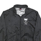 US BASIC Mens Black Nylon Zip Jacket L Plain Lightweight Casual Sportswear