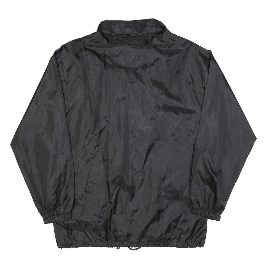 US BASIC Mens Black Nylon Zip Jacket L Plain Lightweight Casual Sportswear