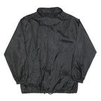 US BASIC Mens Black Nylon Zip Jacket L Plain Lightweight Casual Sportswear