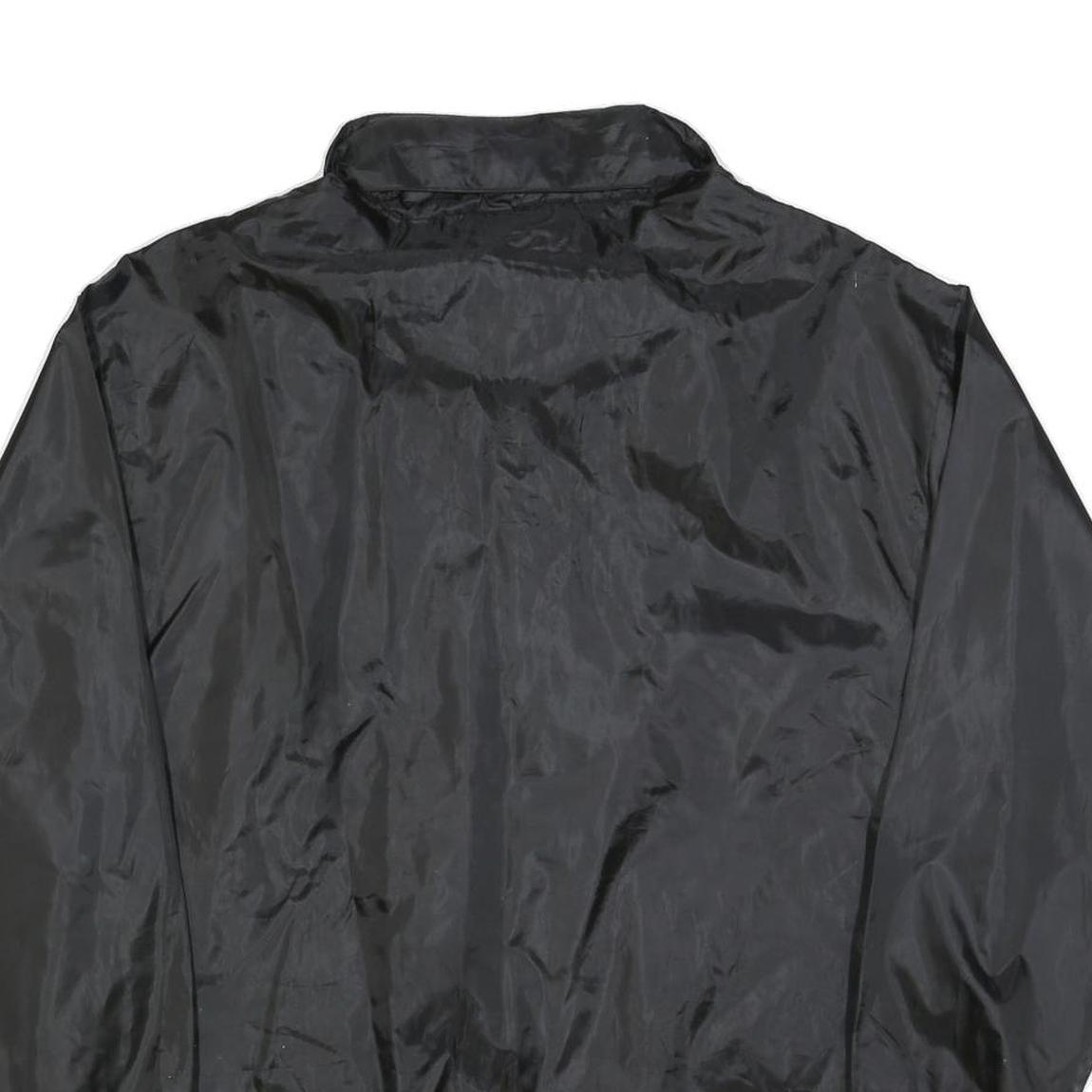 US BASIC Mens Black Nylon Zip Jacket L Plain Lightweight Casual Sportswear