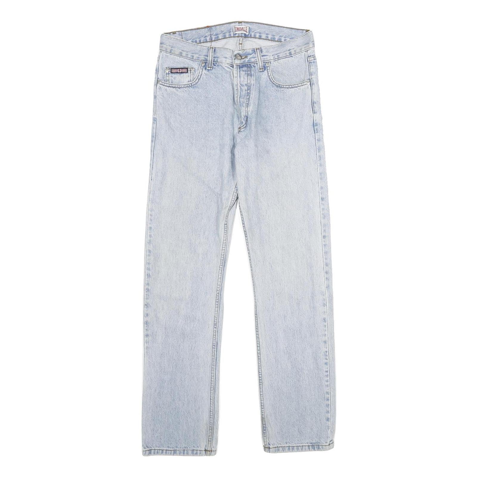 LONSDALE Mens Jeans Blue Relaxed Straight Denim Light W29 L30 Classic Casual