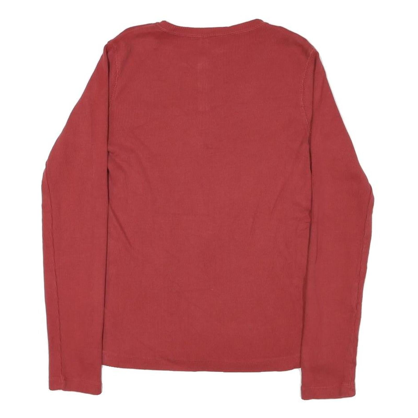 CARHARTT Womens Red Long Sleeve Henley Neck T-Shirt Size S Cotton Blend