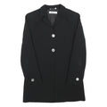 MARELLA Womens Black Wool Blend Button Jacket S Plain Classic Tailored