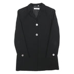 MARELLA Womens Black Wool Blend Button Jacket S Plain Classic Tailored