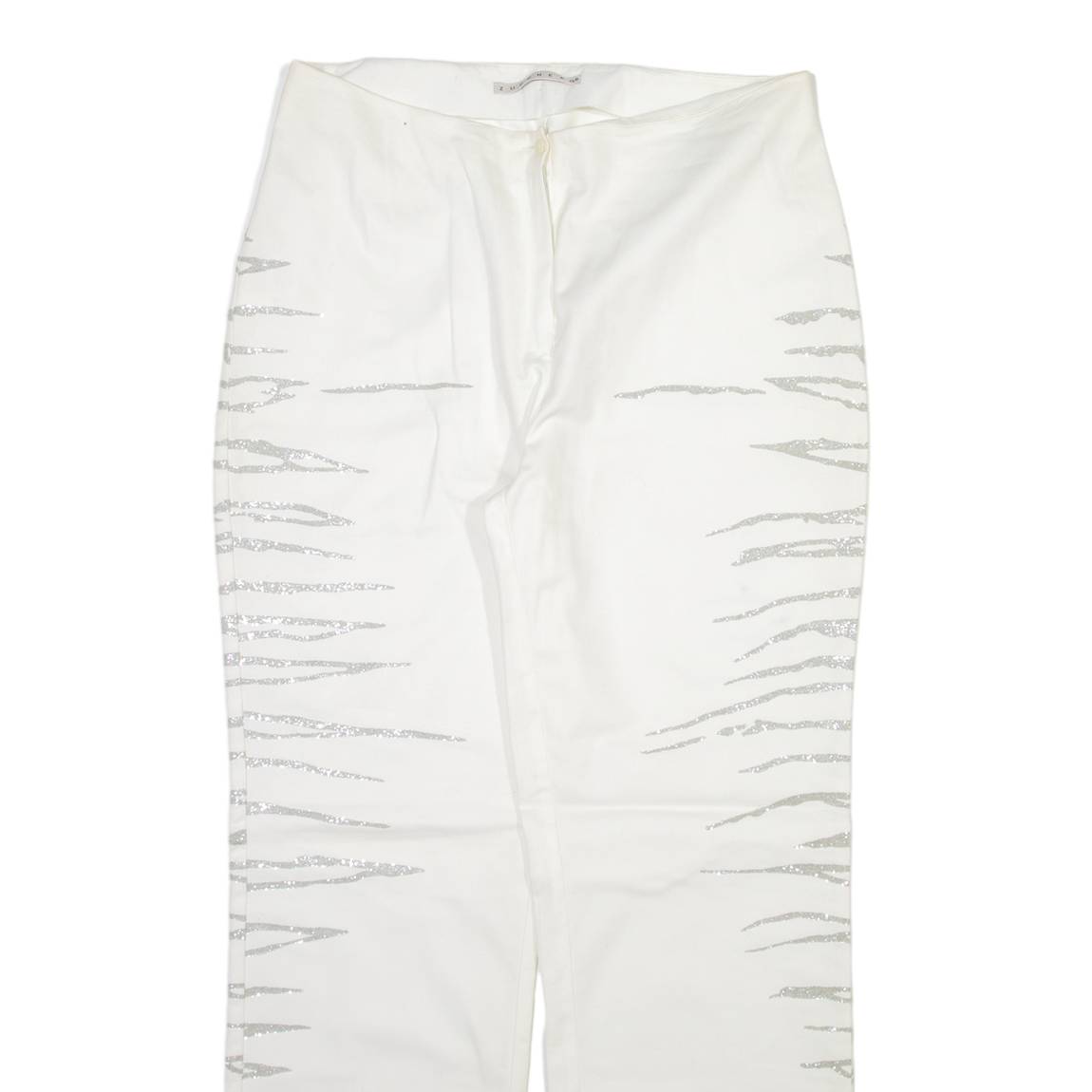 ZUCCHERO Womens Trousers White Regular Straight W32 L29