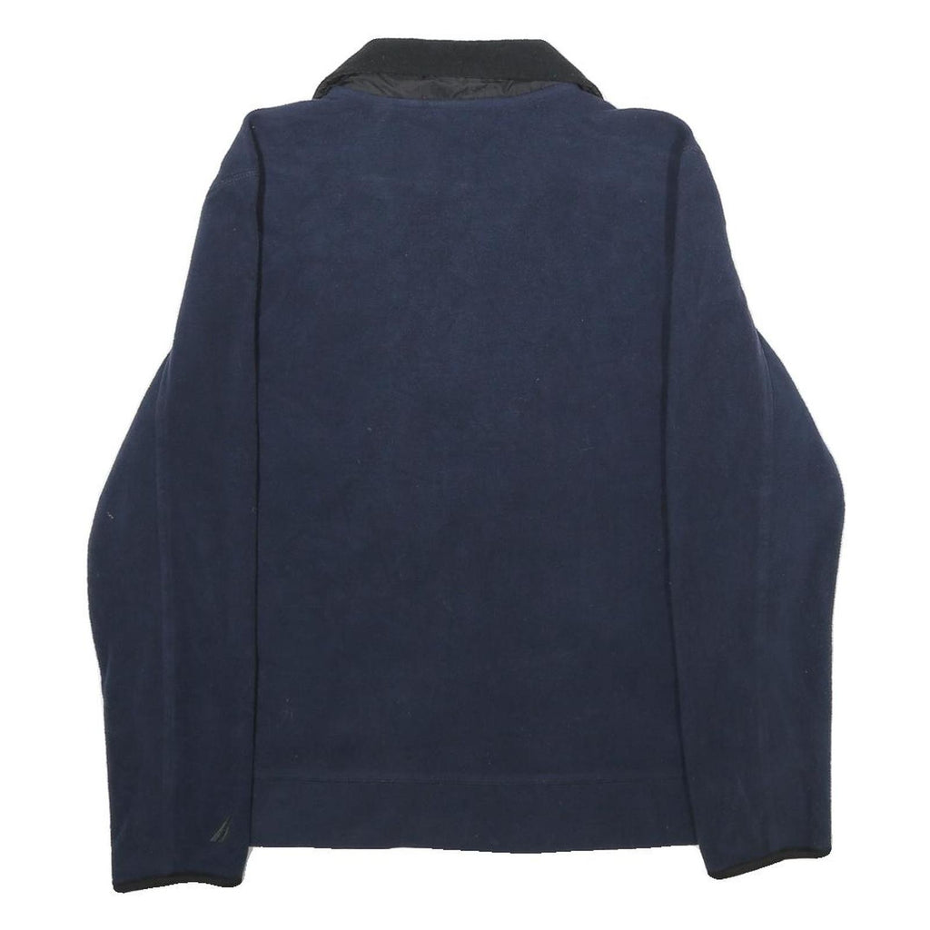 NAUTICA Mens Navy & Black Zip Jacket S Polyester Athletic Branding