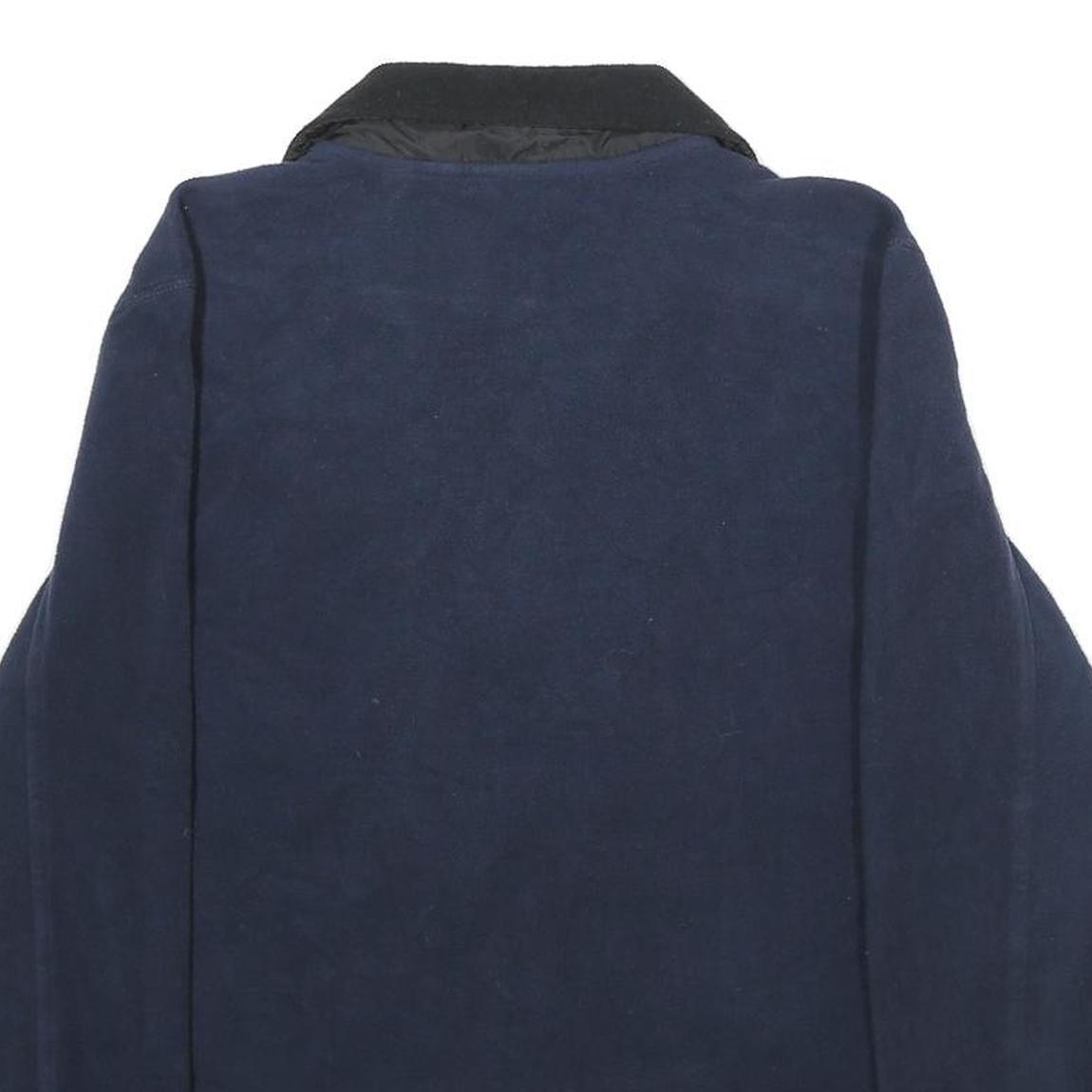 NAUTICA Mens Navy & Black Zip Jacket S Polyester Athletic Branding