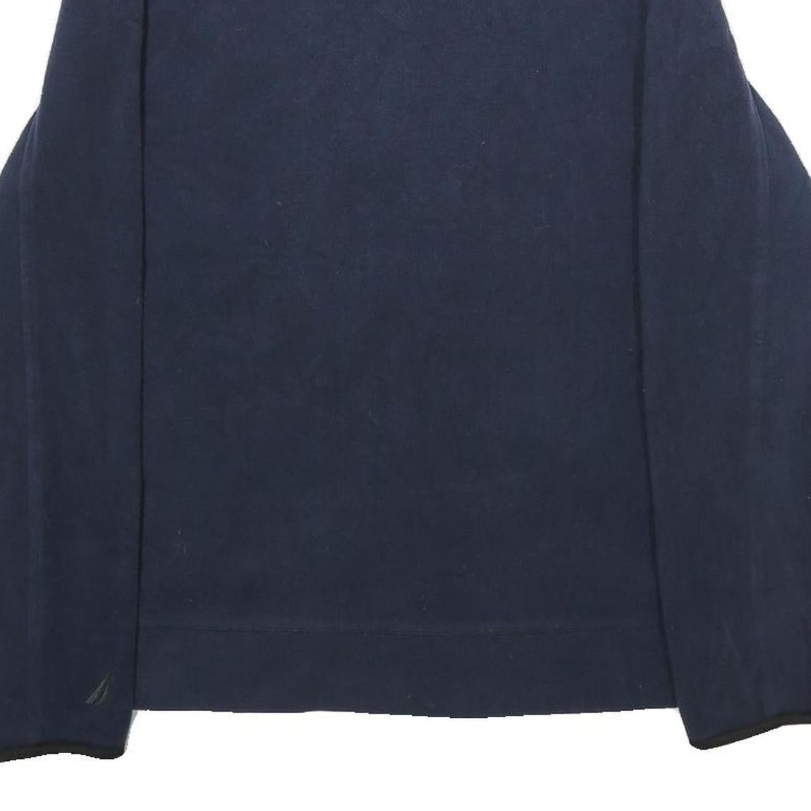 NAUTICA Mens Navy & Black Zip Jacket S Polyester Athletic Branding