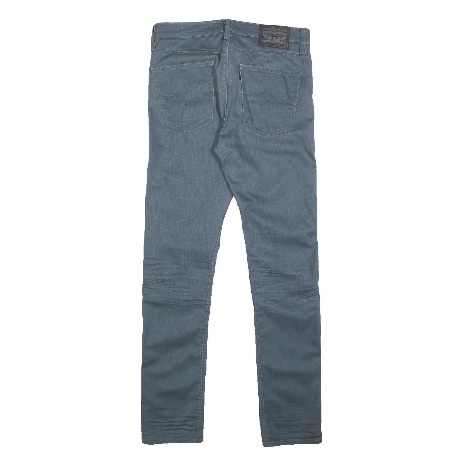 LEVI'S 510 Mens Slim Blue Denim Raw W32 L34 Slim Fit Zip Jeans