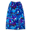 Womens Straight Skirt Blue Midi Crazy Pattern S