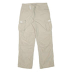 BIG BEAR Mens Polyester Blend Beige Relaxed Cargo Trousers W32 L31 Utility