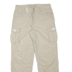 BIG BEAR Mens Polyester Blend Beige Relaxed Cargo Trousers W32 L31 Utility