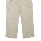 BIG BEAR Mens Polyester Blend Beige Relaxed Cargo Trousers W32 L31 Utility